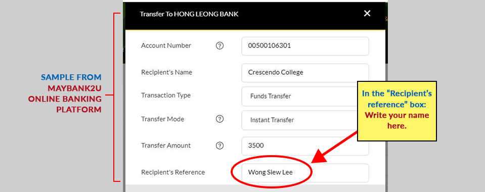 OCBC Online Banking Payment Sample